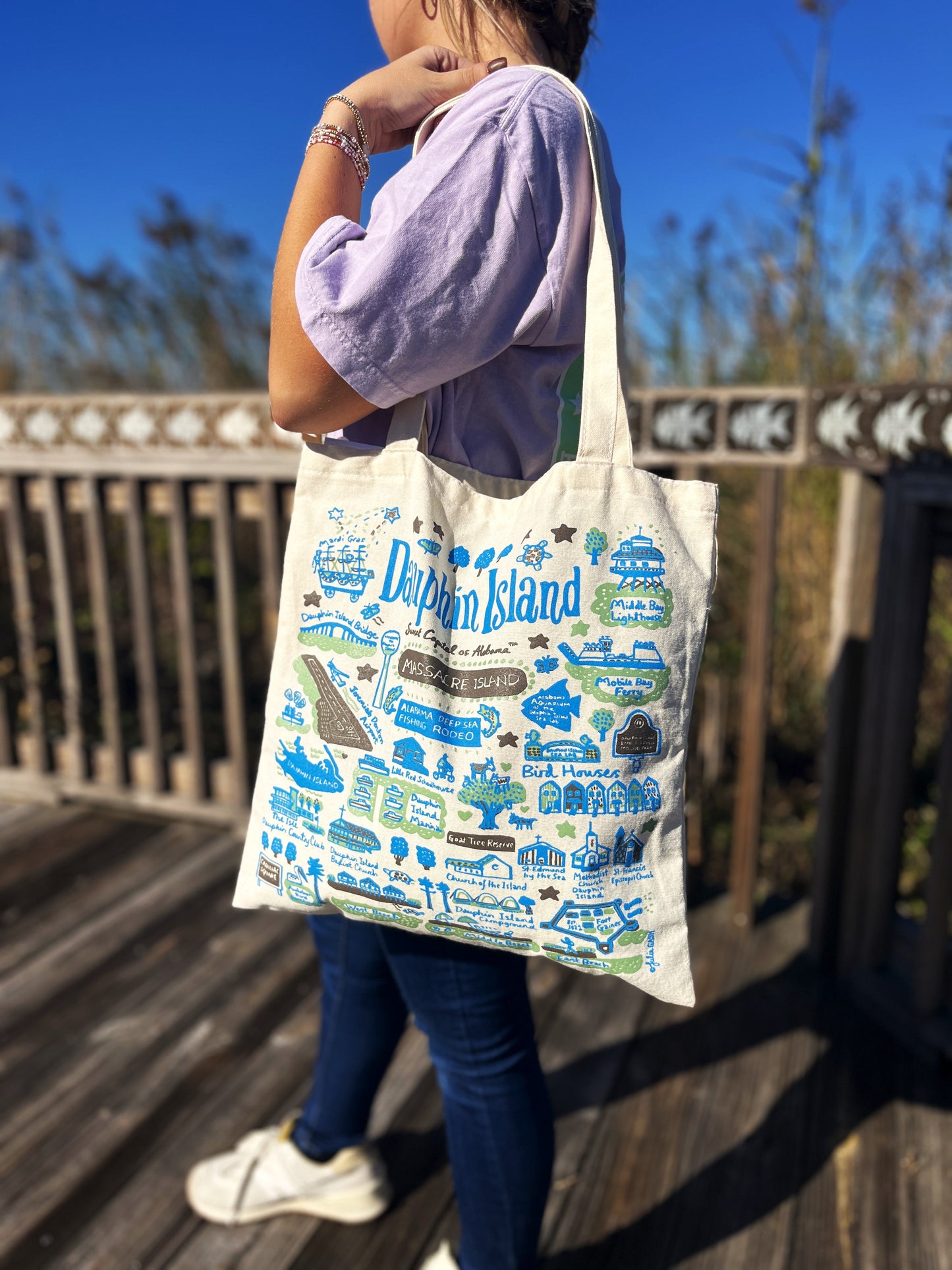 Dauphin Island Canvas Market Bag