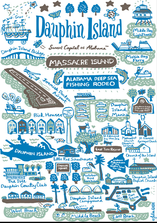 Dauphin Island Collage Sticker