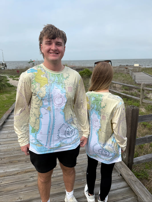 Dauphin Island Sea Lab Nautical Chart Performance Shirt